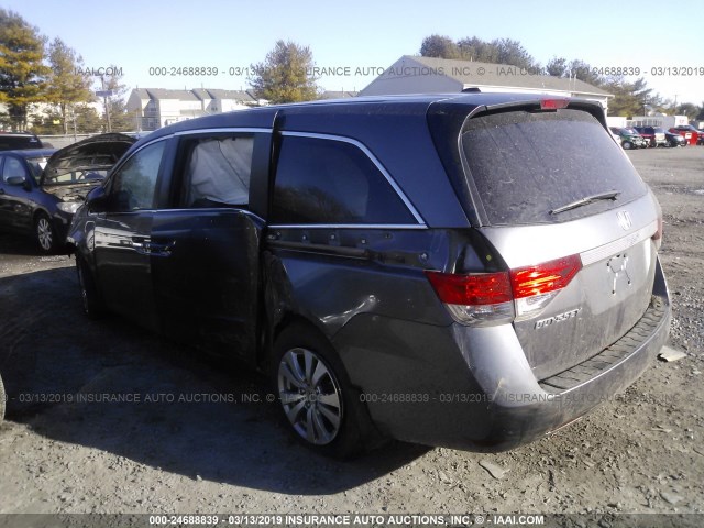 5FNRL5H62EB023101 - 2014 HONDA ODYSSEY EXL GRAY photo 3