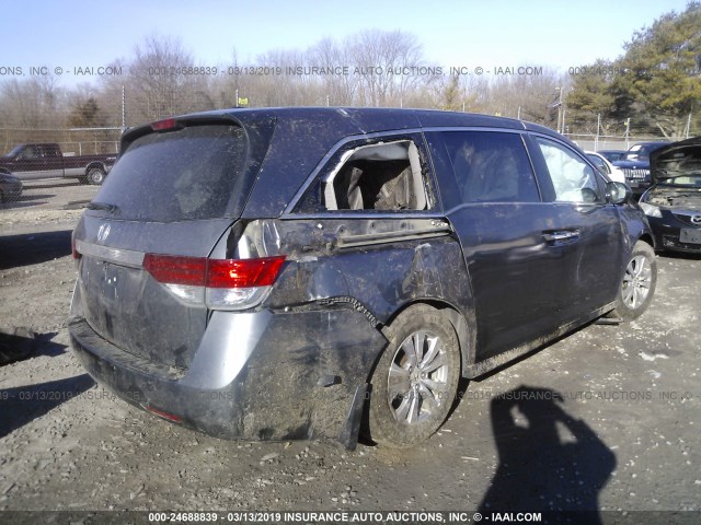 5FNRL5H62EB023101 - 2014 HONDA ODYSSEY EXL GRAY photo 4