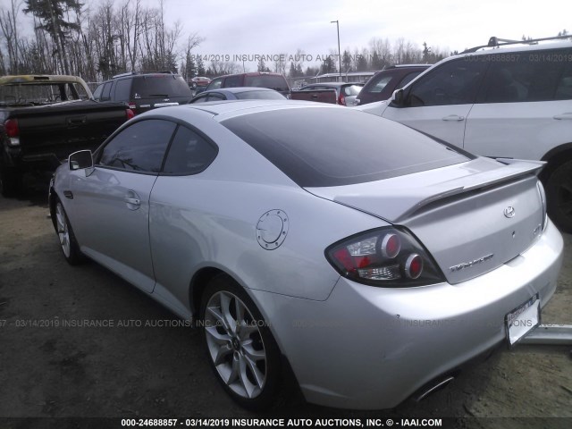 KMHHN66F18U289926 - 2008 HYUNDAI TIBURON GT/SE/GT LIMITED SILVER photo 3