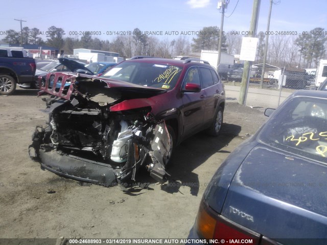 1C4PJMDB7GW152282 - 2016 JEEP CHEROKEE LIMITED RED photo 2