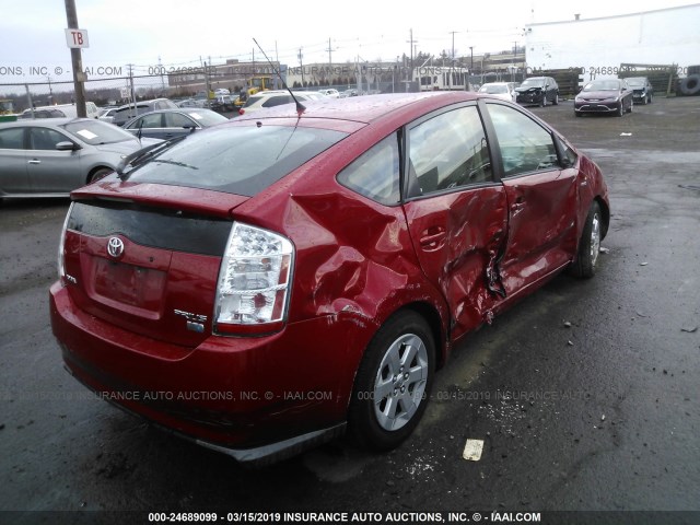 JTDKB20U783455570 - 2008 TOYOTA PRIUS RED photo 4