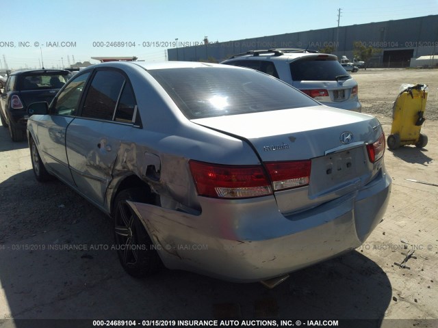 5NPEU46F96H070878 - 2006 HYUNDAI SONATA GLS/LX Light Blue photo 3