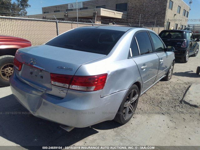 5NPEU46F96H070878 - 2006 HYUNDAI SONATA GLS/LX Light Blue photo 4