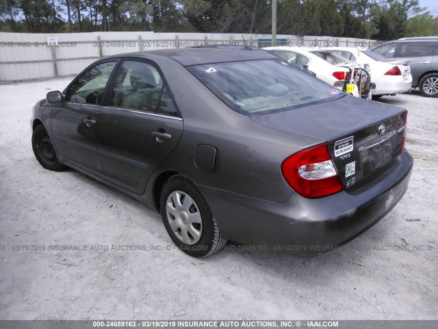 4T1BE32K63U759870 - 2003 TOYOTA CAMRY LE/XLE/SE GRAY photo 3