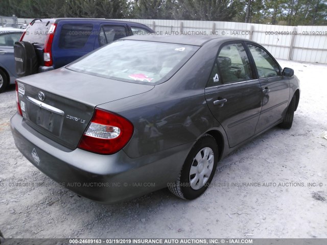 4T1BE32K63U759870 - 2003 TOYOTA CAMRY LE/XLE/SE GRAY photo 4