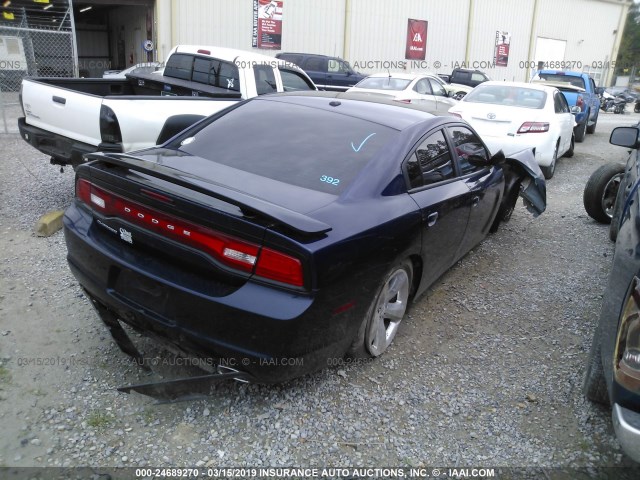 2C3CDXHG5DH655918 - 2013 DODGE CHARGER SXT BLUE photo 4