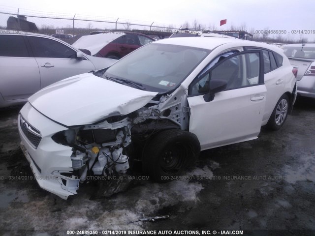 4S3GTAA63J3721783 - 2018 SUBARU IMPREZA WHITE photo 2