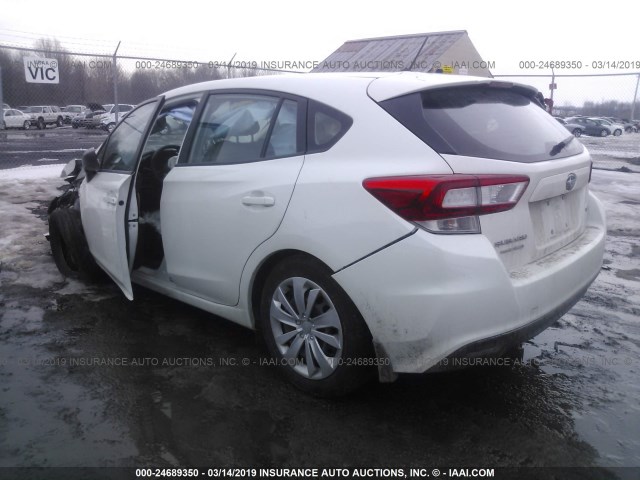 4S3GTAA63J3721783 - 2018 SUBARU IMPREZA WHITE photo 3