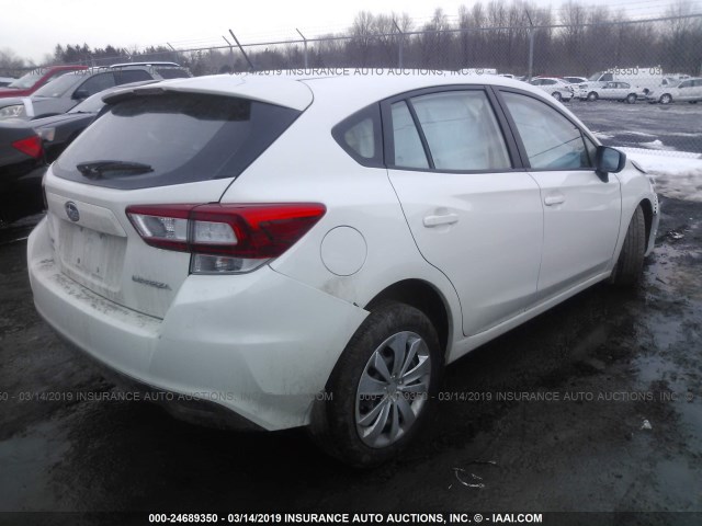 4S3GTAA63J3721783 - 2018 SUBARU IMPREZA WHITE photo 4