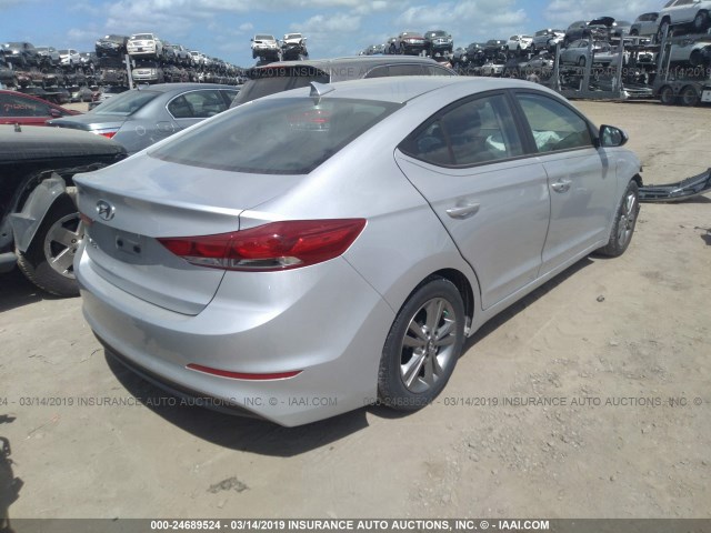 5NPD84LF1HH145483 - 2017 HYUNDAI ELANTRA SE/VALUE/LIMITED SILVER photo 4