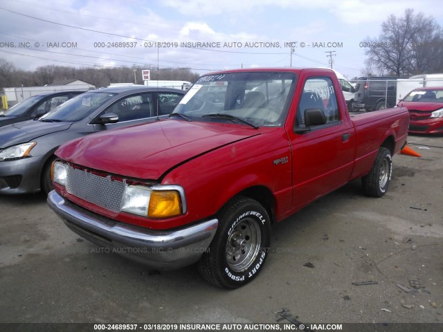 1FTCR10U9VUB70112 - 1997 FORD RANGER RED photo 2