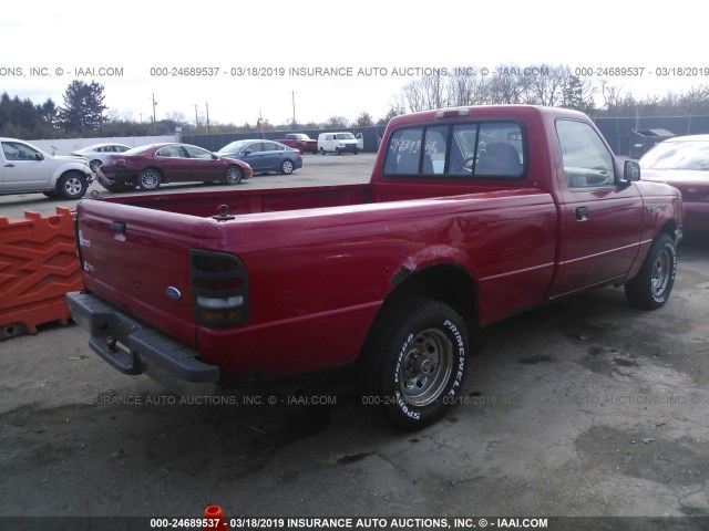 1FTCR10U9VUB70112 - 1997 FORD RANGER RED photo 4