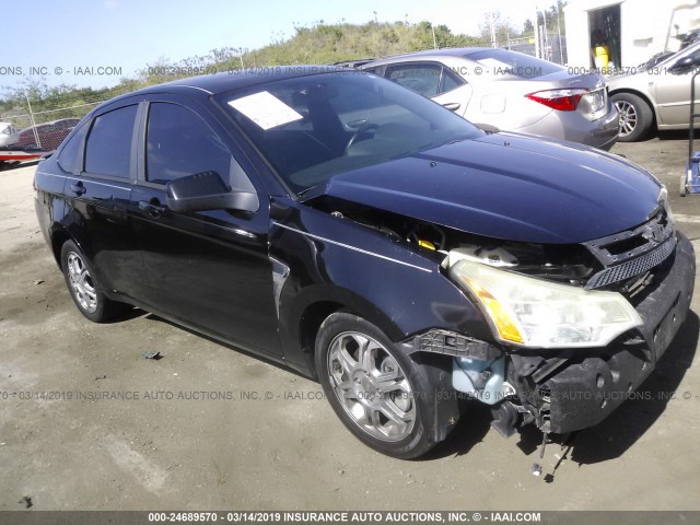 1FAHP35N38W217822 - 2008 FORD FOCUS SE/SEL/SES BLACK photo 1