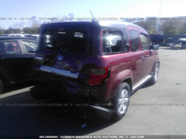 5J6YH18709L001836 - 2009 HONDA ELEMENT EX RED photo 4