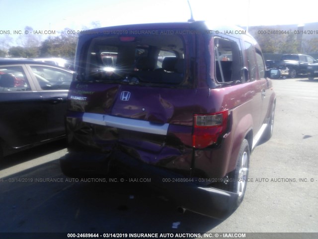 5J6YH18709L001836 - 2009 HONDA ELEMENT EX RED photo 6