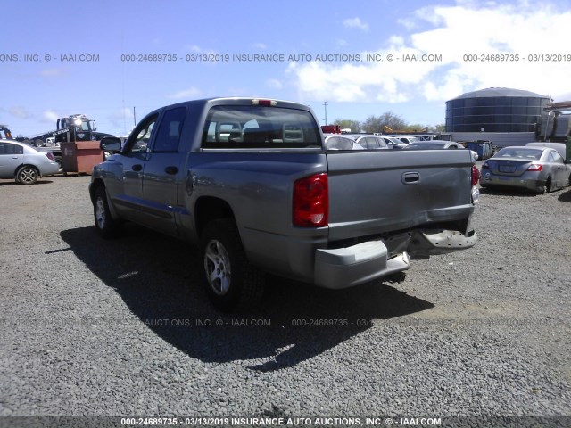 1D7HE48N15S246312 - 2005 DODGE DAKOTA QUAD SLT GRAY photo 3