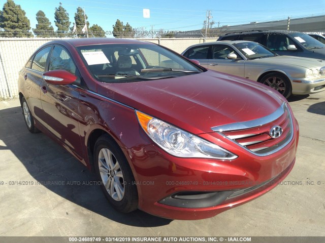 5NPEB4AC5EH946850 - 2014 HYUNDAI SONATA GLS RED photo 1