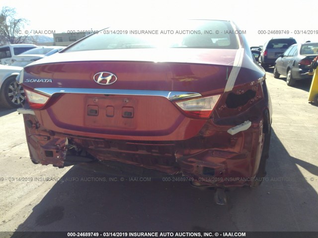 5NPEB4AC5EH946850 - 2014 HYUNDAI SONATA GLS RED photo 6