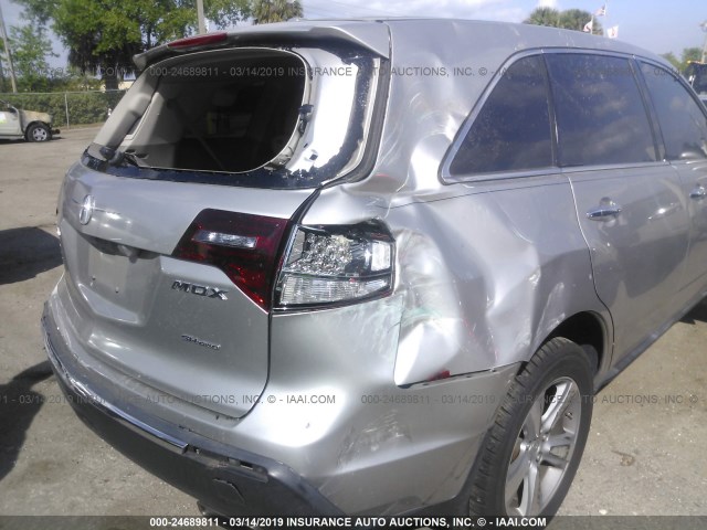 2HNYD2H38CH500614 - 2012 ACURA MDX TECHNOLOGY SILVER photo 6