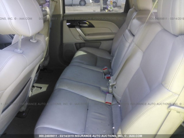 2HNYD2H38CH500614 - 2012 ACURA MDX TECHNOLOGY SILVER photo 8