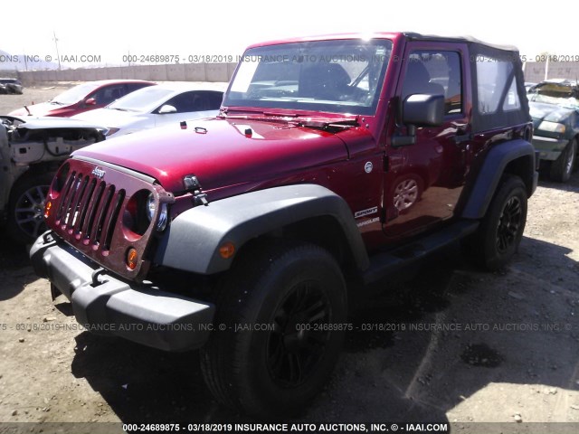 1C4AJWAG1CL279476 - 2012 JEEP WRANGLER SPORT RED photo 2