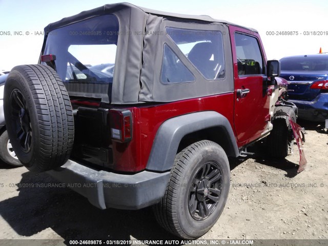 1C4AJWAG1CL279476 - 2012 JEEP WRANGLER SPORT RED photo 4