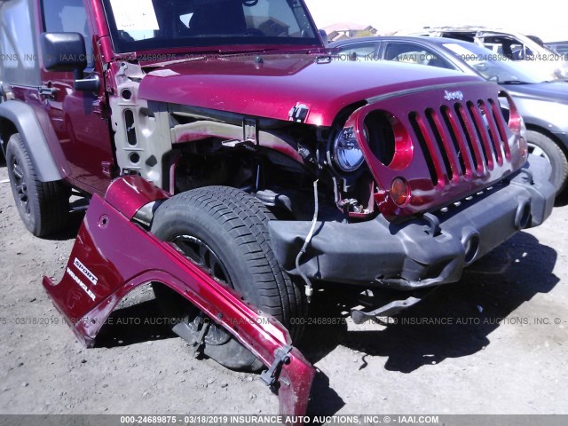 1C4AJWAG1CL279476 - 2012 JEEP WRANGLER SPORT RED photo 6