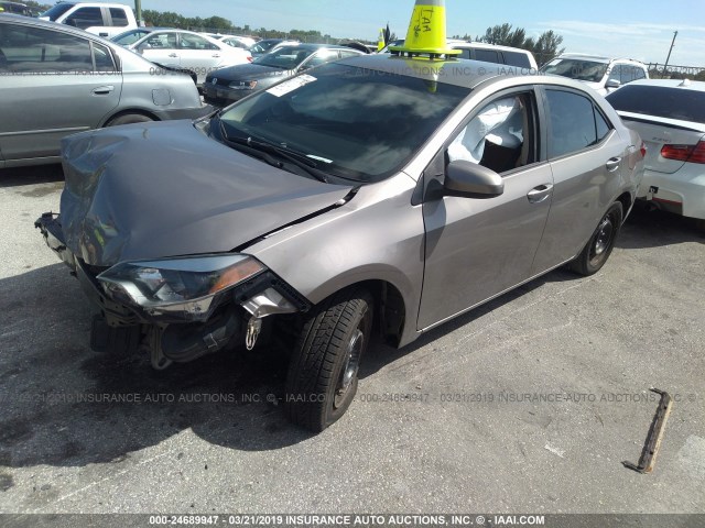 5YFBURHE0FP207651 - 2015 TOYOTA COROLLA L/LE/LE PLS/PRM/S/S PLS TAN photo 2