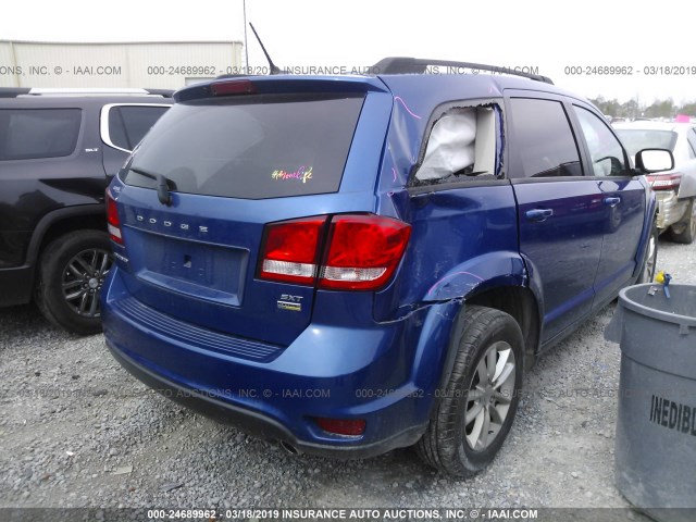 3C4PDCBG3FT744041 - 2015 DODGE JOURNEY SXT BLUE photo 4