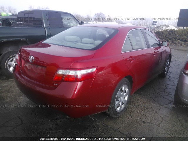 4T1BE46K87U146980 - 2007 TOYOTA CAMRY NEW GENERAT CE/LE/XLE/SE BURGUNDY photo 4