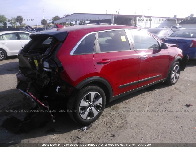 KNDCB3LC3H5054809 - 2017 KIA NIRO FE/LX RED photo 4