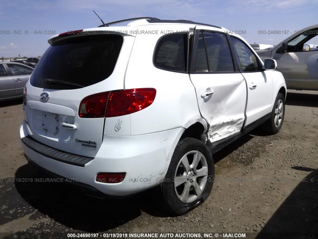 5NMSH73E07H057584 - 2007 HYUNDAI SANTA FE SE/LIMITED WHITE photo 4