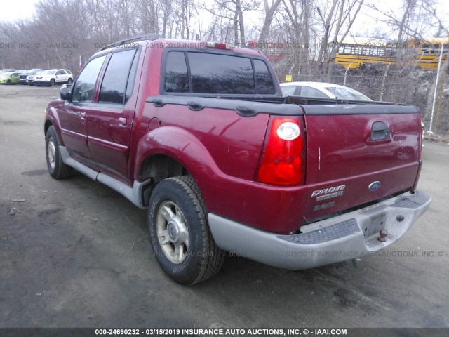 1FMZU77E43UA71507 - 2003 FORD EXPLORER SPORT TR  RED photo 3