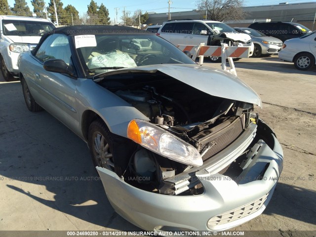 1C3EL65R62N260713 - 2002 CHRYSLER SEBRING LIMITED Light Blue photo 1