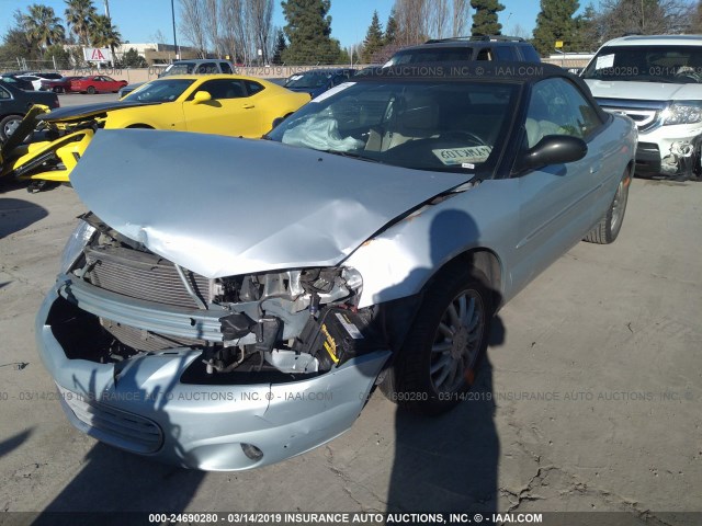 1C3EL65R62N260713 - 2002 CHRYSLER SEBRING LIMITED Light Blue photo 2