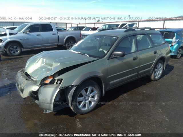 4S4BP61C976312305 - 2007 SUBARU LEGACY OUTBACK 2.5I GREEN photo 2