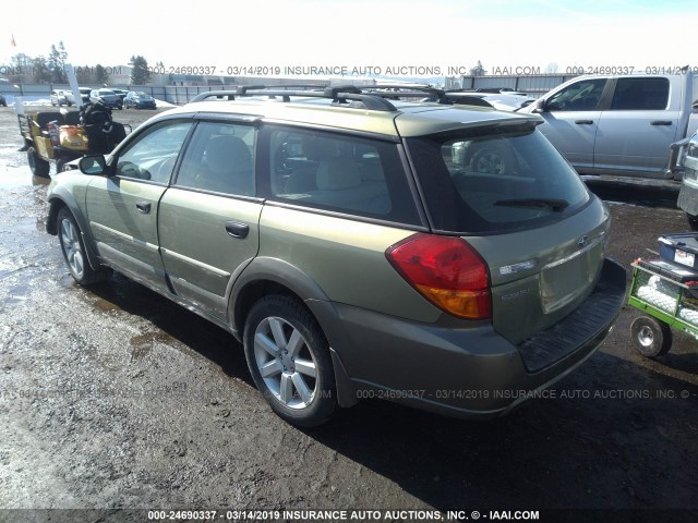 4S4BP61C976312305 - 2007 SUBARU LEGACY OUTBACK 2.5I GREEN photo 3