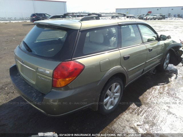 4S4BP61C976312305 - 2007 SUBARU LEGACY OUTBACK 2.5I GREEN photo 4