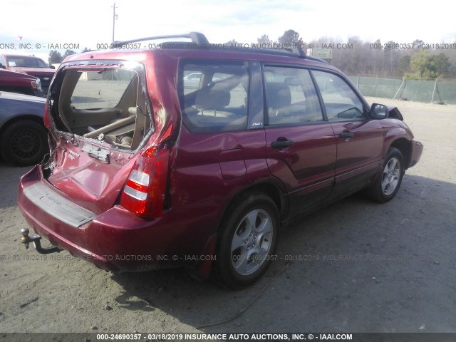 JF1SG656X4H742715 - 2004 SUBARU FORESTER 2.5XS RED photo 4