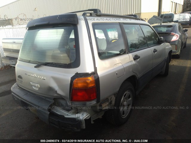 JF1SF6357YG730191 - 2000 SUBARU FORESTER L SILVER photo 4