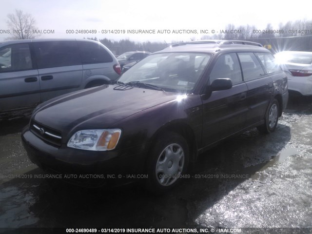 4S3BH635217310770 - 2001 SUBARU LEGACY L MAROON photo 2