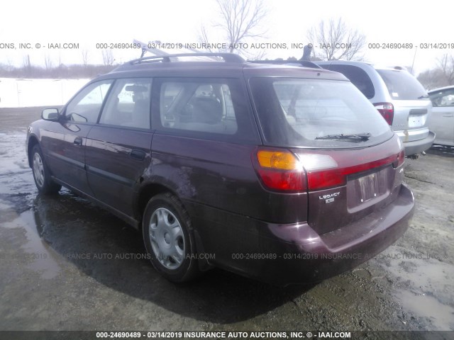 4S3BH635217310770 - 2001 SUBARU LEGACY L MAROON photo 3