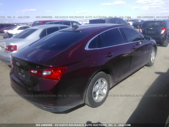 1G1ZB5ST4GF218092 - 2016 CHEVROLET MALIBU LS RED photo 4