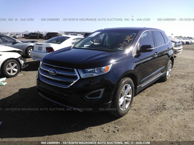 2FMPK3J89HBC65634 - 2017 FORD EDGE SEL BLACK photo 2