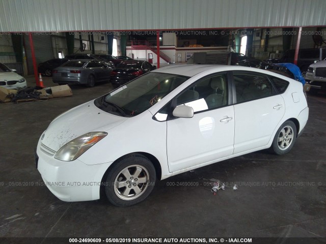 JTDKB22U853070026 - 2005 TOYOTA PRIUS WHITE photo 2