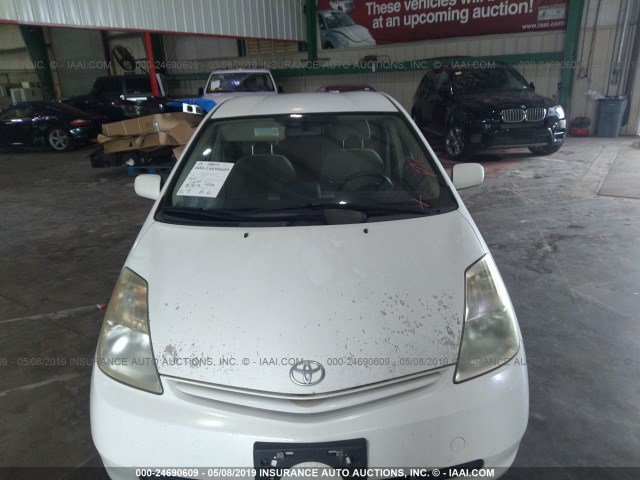 JTDKB22U853070026 - 2005 TOYOTA PRIUS WHITE photo 6