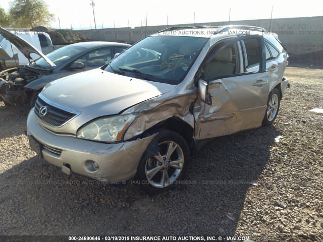 JTJHW31U272019035 - 2007 LEXUS RX 400H TAN photo 2