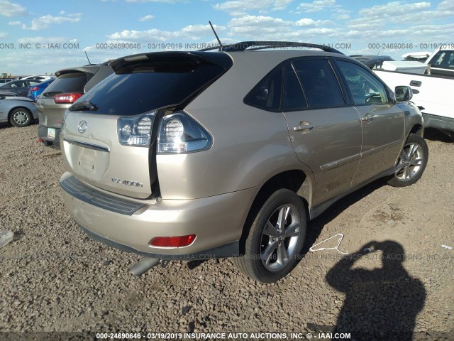 JTJHW31U272019035 - 2007 LEXUS RX 400H TAN photo 4