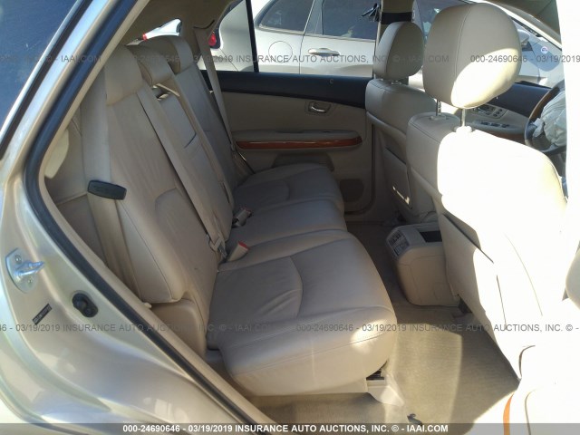 JTJHW31U272019035 - 2007 LEXUS RX 400H TAN photo 8