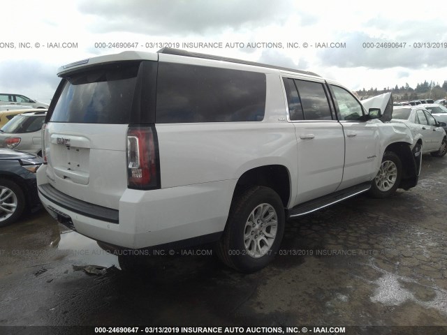 1GKS2FKC4HR196419 - 2017 GMC YUKON XL K1500 SLE WHITE photo 4